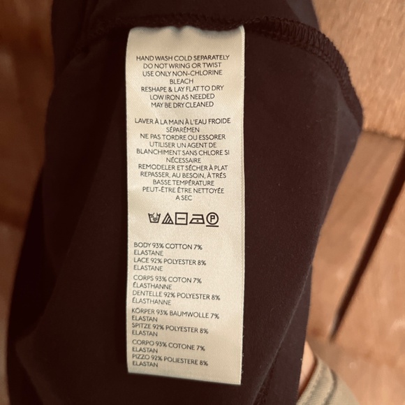 Free People Josie Long Sleeve Top in Black Combo Cotton Jersey Lace Size XL - Picture 10 of 16